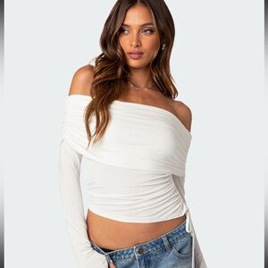 EDIKTED gathered fold over drawstring top